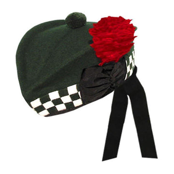 Green Glengarry Hat With White Green Dicing - biznimart